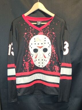 Friday the 13th Jason Voorhees Bloody Hockey Jersey Size Small Polyester